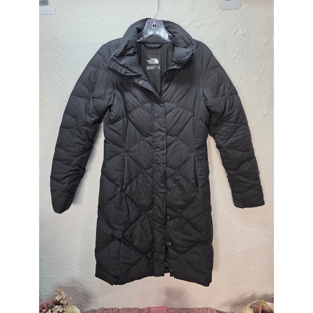 The North Face Miss Metro II Parka Women XS Black Good Long Down Coat No Hood